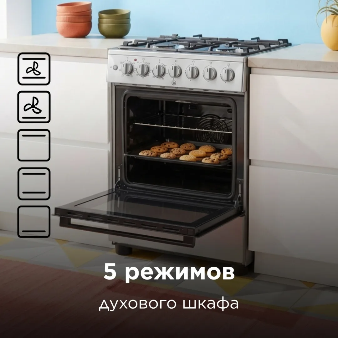 Кухонная плита Midea FSC-6016ES стальной