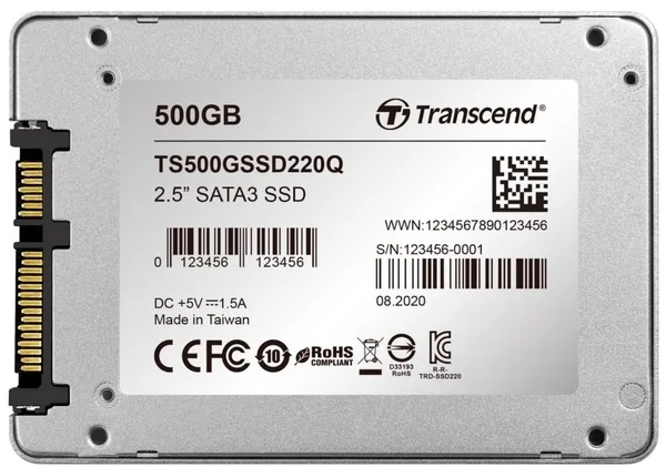 Внешний накопитель SSD 500GB Transcend TS500GSSD220Q