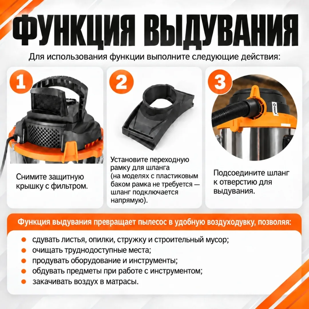 Строительный пылесос Вихрь СП-1500/30
