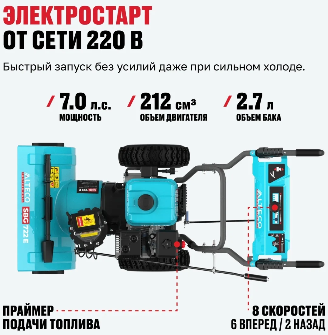Бензиновая снегоуборочная машина ALTECO SBG 722 E