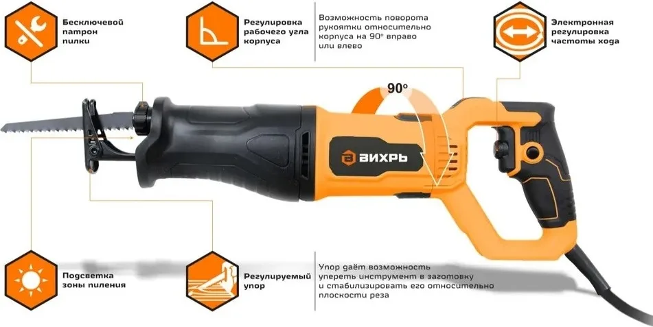 Сабельная пила Вихрь ПС-1300Э