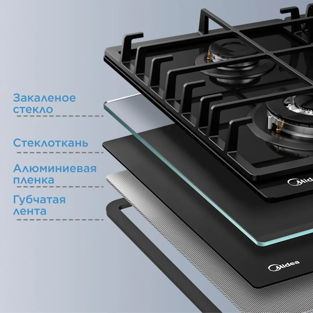 Газовая варочная поверхность Midea MGEC9684T GB