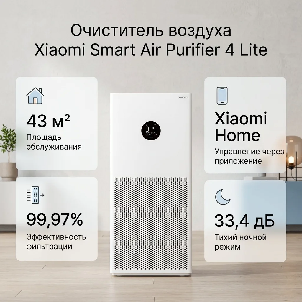 Очиститель воздуха Xiaomi Air Purifier 4 Lite Белый