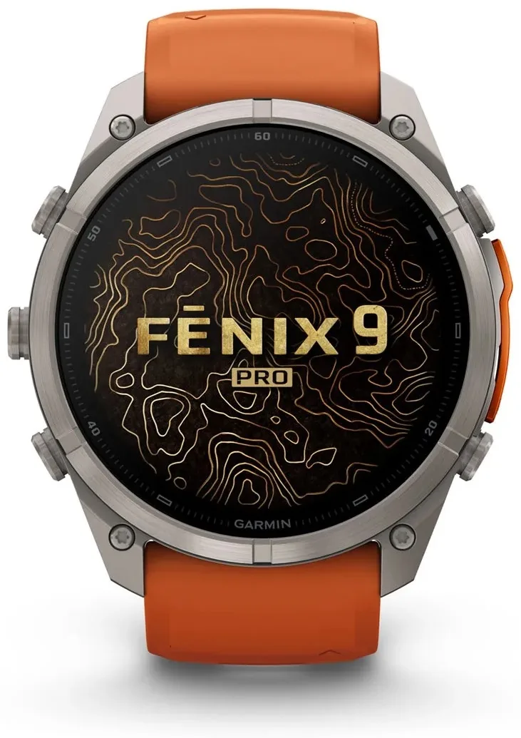 Смарт-часы Garmin Fenix 9 Pro 51 мм серебристый-оранжевый (04337-01)