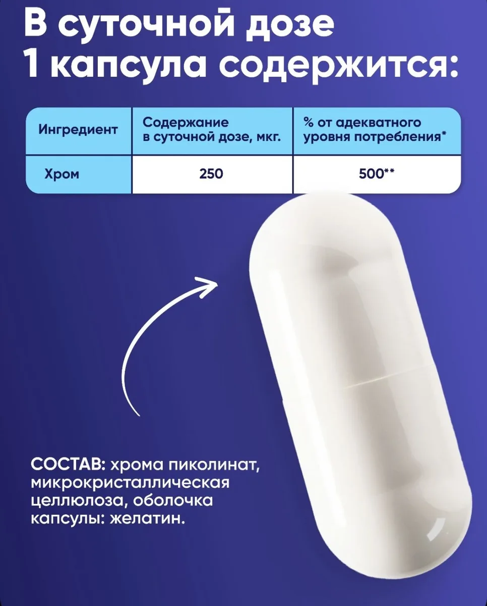 Витамин QEEP ПИКОЛИНАТ ХРОМА 60 ШТ (4626)